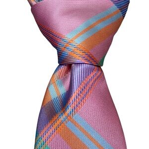 IZOD Pastel Plaid Neck Tie Spring Easter Career Business Professional Preppy